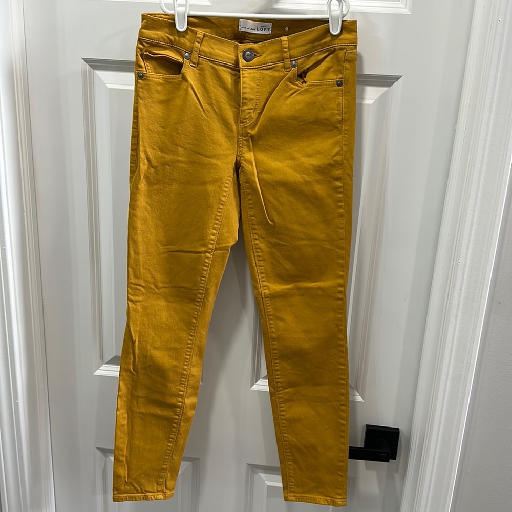 Ann Taylor LOFT Mustard Modern Skinny Jeans
